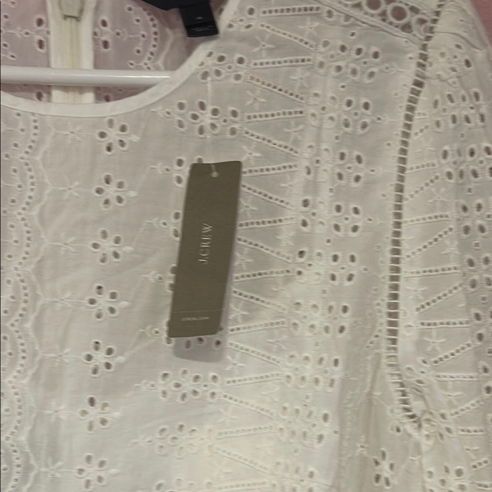 Chic White Eyelet Lace Dress